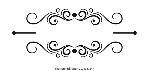 Plantilla en blanco para texto, cuadro de texto aislado, ornamentos vectoriales - ilustración