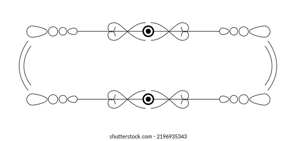 Plantilla en blanco para texto, cuadro de texto aislado, ornamentos vectoriales - ilustración