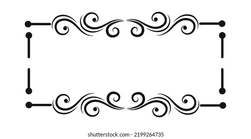 Plantilla en blanco para texto, cuadro de texto aislado, ornamentos vectoriales - ilustración