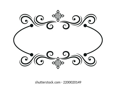 Plantilla en blanco para texto, cuadro de texto aislado, ornamentos vectoriales - ilustración