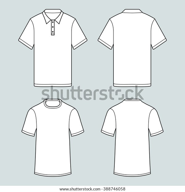 Blank Template Tshirts Polo Shirts Whith Stock Vector (Royalty Free ...