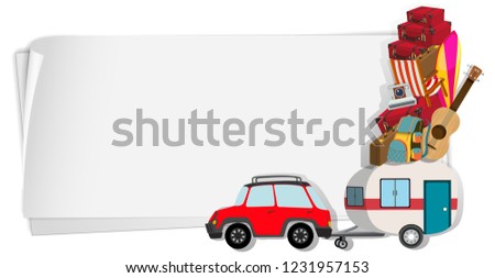 Blank template vacation theme illustration