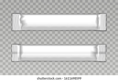 Blank template of white packing stick. Vector illustration. Can be use for your design, promo, adv.