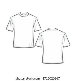 blank template white tshirt vector design front and back view