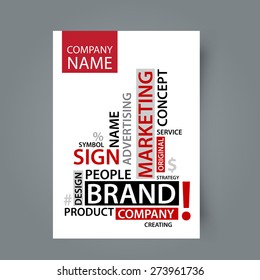 Blank template Word Cloud with branding tags, vector business concept
