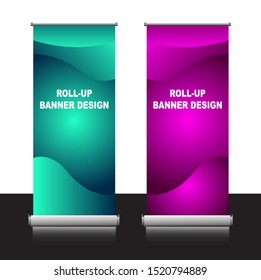 blank template for your roll-up banner. Vertical style in eps.10. Simple and easy to use.