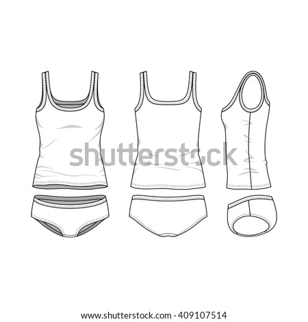 Blank Templates Womens Clothing Set Front Stock Vector (Royalty Free) 409107514 - Shutterstock