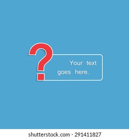 Blank text box with question mark.FAQ.