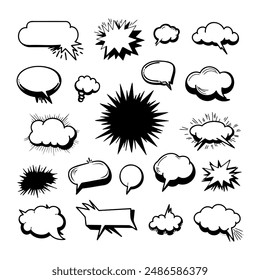 blank text bubbles for comics, banners and more.