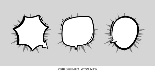 burbujas de texto en blanco para cómics, Anuncios y más.