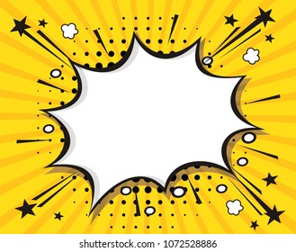 Blank text comic black speech bubbles in pop art style