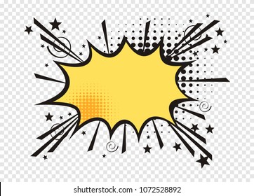 Blank text comic black speech bubbles in pop art style