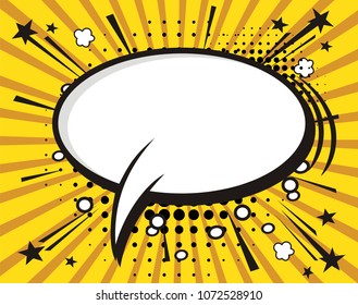 Blank text comic black speech bubbles in pop art style