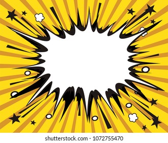 Blank text comic black speech bubbles in pop art style