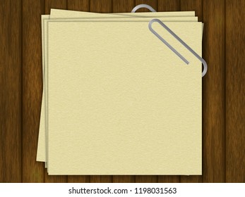 Blank for text. Crafting paper. Template for your design. On wood background. Realistic style.Vector illustration.