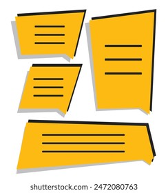 Blank text frame in different abstract shapes simple flat vector