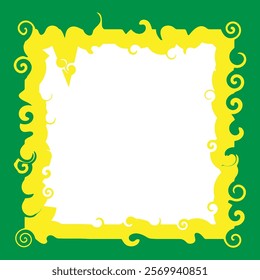 blank text frame with green and yellow color with abstract theme