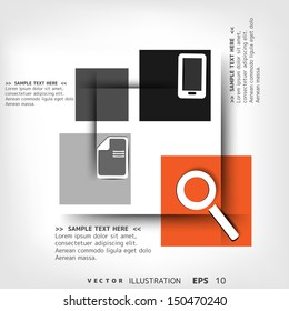 Blank for text with infographic elements and web icons