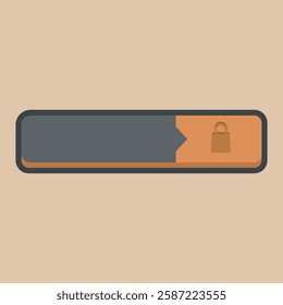 blank text space form with shopping bag sign in outline flat vector design.