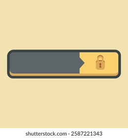 blank text space with padlock sign with outline flat vector design.