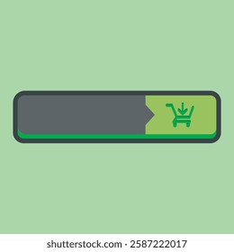 blank text space with shopping cart sign in outline flat vector design.