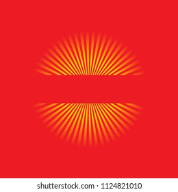 blank text square sunburst abstract. Red background vector