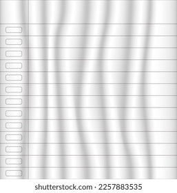 blank textbook paper crumpled texture 3d vector