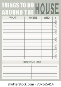 Blank Things to Do Around the House