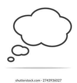 Blank thought bubble coud vector isolated illustration