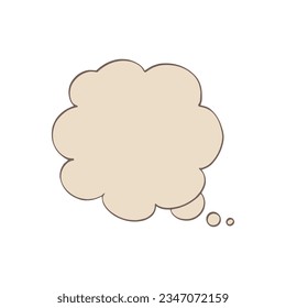 Blank Thought Bubble Illustration – Cartoon Speech Balloon Vector for Comic Dialogue, Empty Message Symbol, Hand Drawn Doodle Communication Cloud Design Element