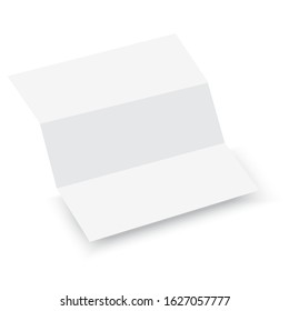 Blank three folded fold paper. mock up. Vector