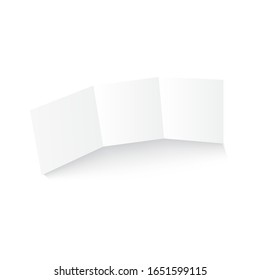 Blank three folded fold paper. Vector.