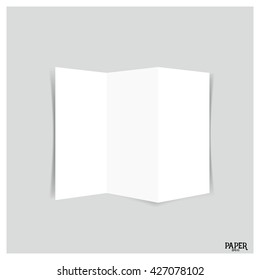 Blank three-leaf brochures, Blank tri fold paper brochure mockup. Vector illustration.