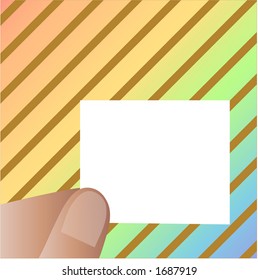 blank ticket held in hand ready for your input