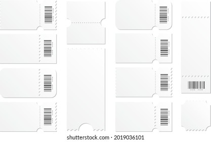 Blank ticket icon material set