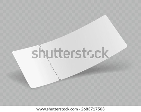 Blank ticket mockup for presentation. Tear-off voucher. QR codes, identification. Lottery. Pass. Vector design. Ticket to the circus