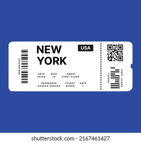 Blank Ticket Pass Boarding Airplane