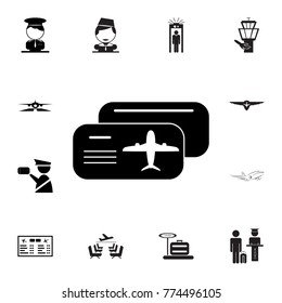 The blank ticket plane icon. Set of airport element icons. Premium quality aviation graphic design collection icons for websites, web design, mobile app on white background