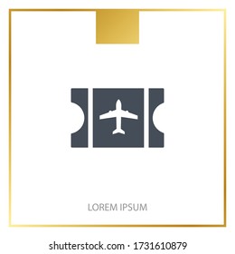 The blank ticket plane icon. Travel symbol. Vector illustration EPS 10.