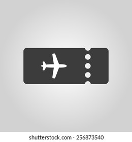 The Blank Ticket Plane Icon. Travel Symbol. Flat Vector Illustration