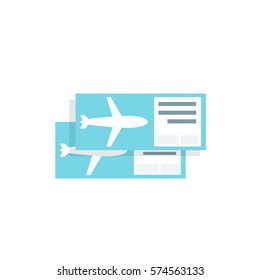 The blank ticket plane icon. Travel symbol. Flat Vector illustration