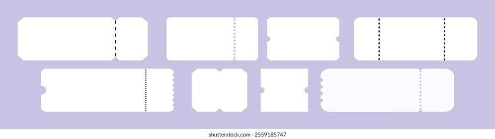 Blank Ticket Template for Concert and Lottery Coupons - Vector Design