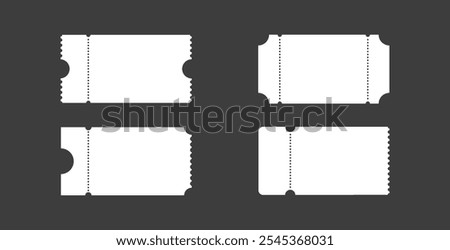 Blank ticket template. Discount coupon, concert, voucher design. Vector illustration