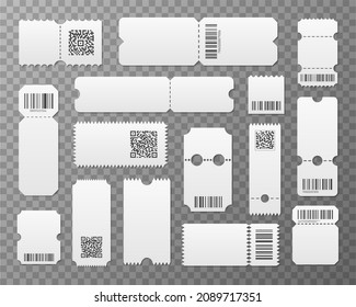 Blank Ticket Template. Event Tickets, Airplane Boarding Pass. Cinema Movie Theater Cards, Lottery Coupon. Concert, Festival Or Circus Paper Empty Flyers, Exact Vector Set