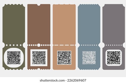 Blank Ticket template set. Concert ticket, lottery coupons. Vector