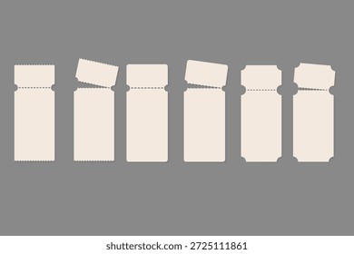 Plantilla de entradas en blanco para eventos, conciertos, cine y viajes. Fácil de personalizar para impresión, vales y diseños de admisión.