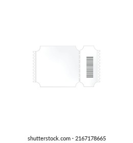 Blank tickets mockup with barcode