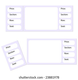 blank tickets and a torn stub isolated on white