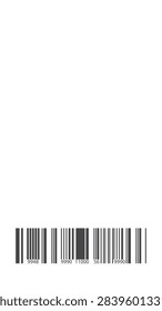 Blank till receipt with code bars at bottom, tall ticket layout, clean line work. Symbol of retail, payment, invoice, and checkout documentation. Cartoon vector illustration.