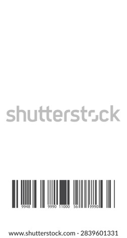 Blank till receipt with code bars at bottom, tall ticket layout, clean line work. Symbol of retail, payment, invoice, and checkout documentation. Cartoon vector illustration.